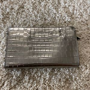 Michael Kors Small Leather Bag reptile embossed silver with strap